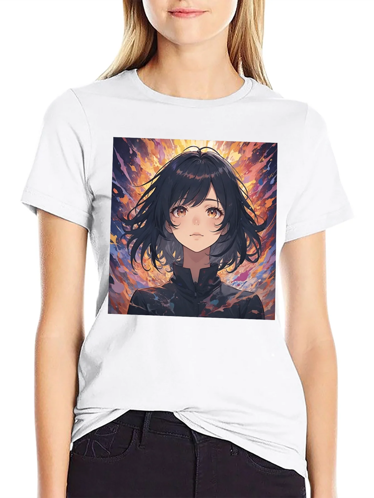 Anime Girl Black T-Shirt product image 3