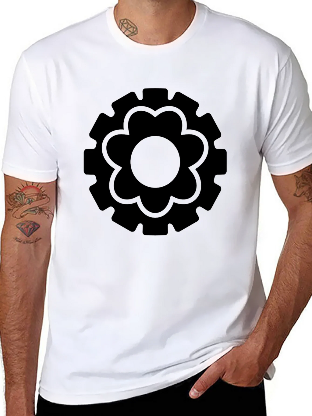 Gear Flower Black T-Shirt product image 7