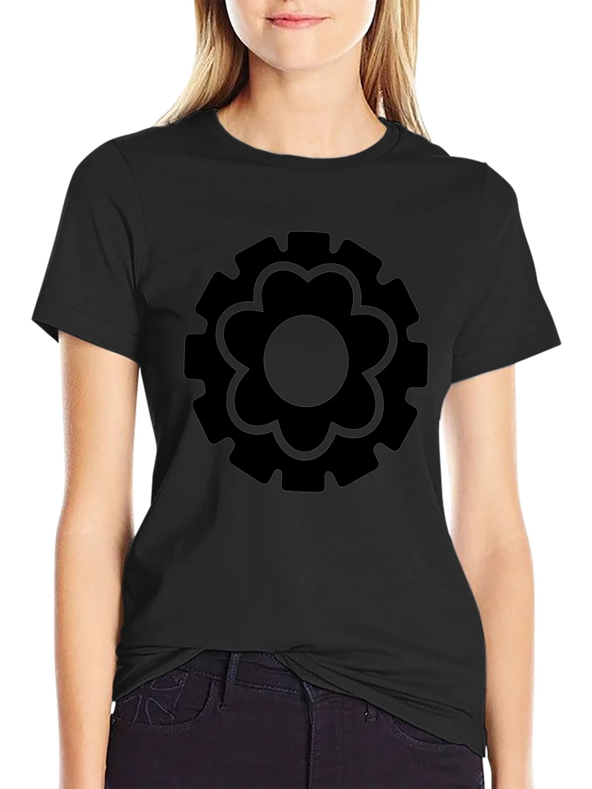 Gear Flower Black T-Shirt product image 2