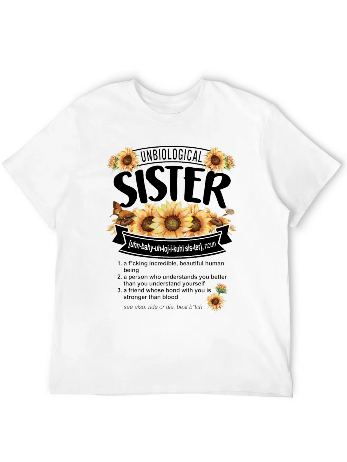 Unbiological Sister Sunflower Graphic T-Shirt product image 6