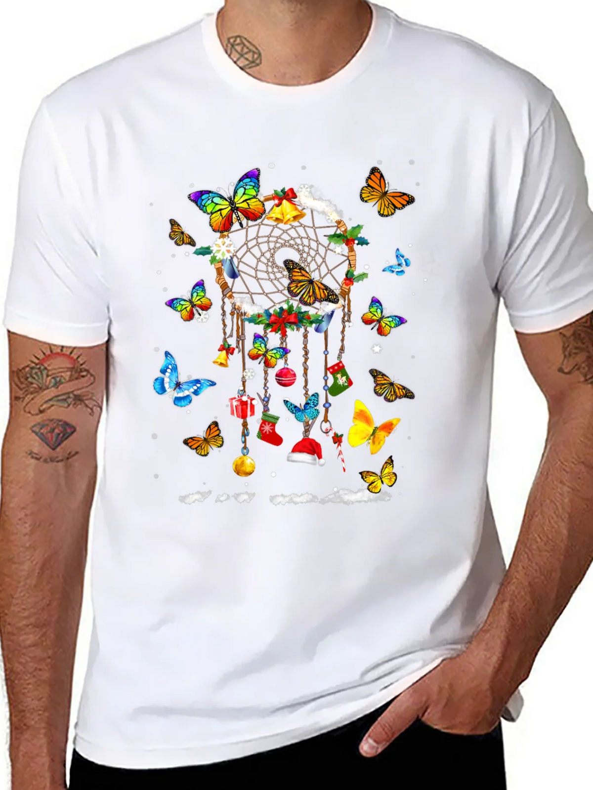 Butterfly Dreamcatcher Christmas Graphic Tee product image 5