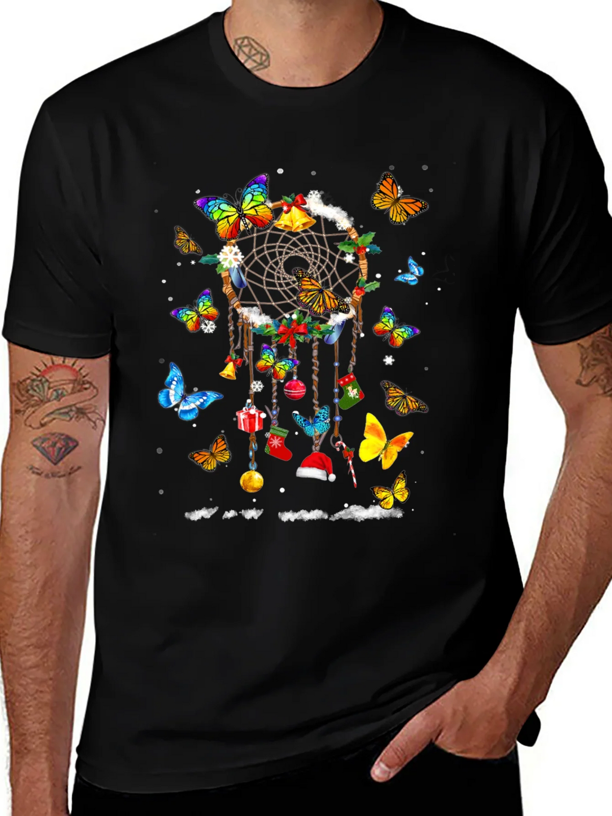 Butterfly Dreamcatcher Christmas Graphic Tee product image 1