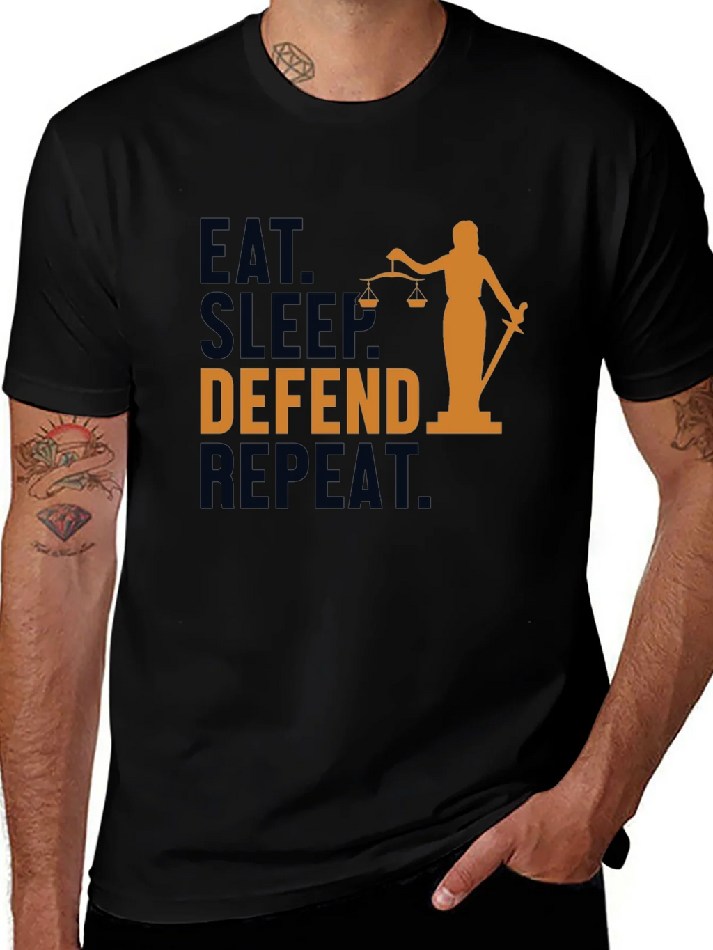 Eat Sleep Defend Repeat T-Shirt Lawyer Gift product image 1