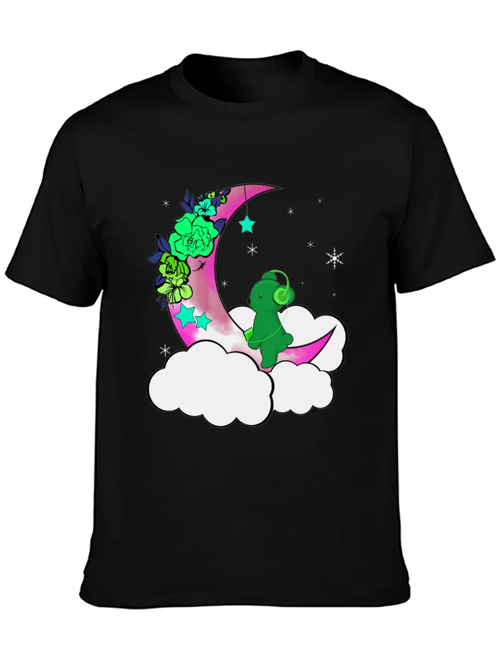 Cute Moon Bear T-Shirt - Black product image 3