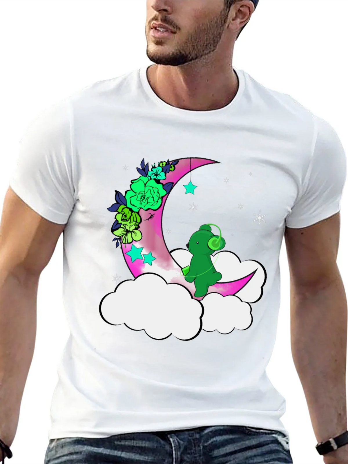 Cute Moon Bear T-Shirt - Black product image 12