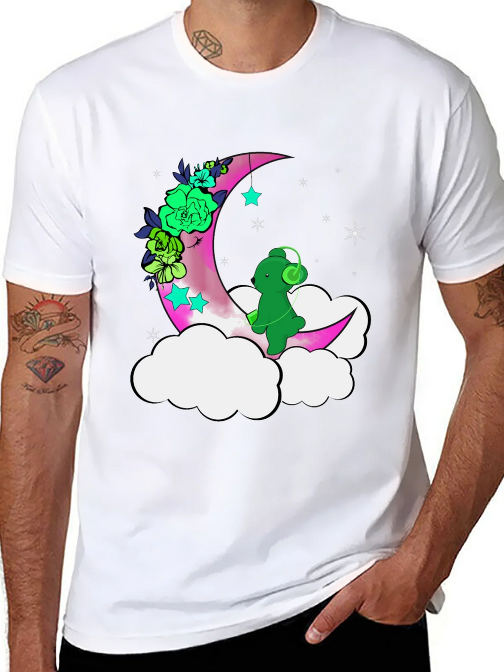 Cute Moon Bear T-Shirt - Black product image 7