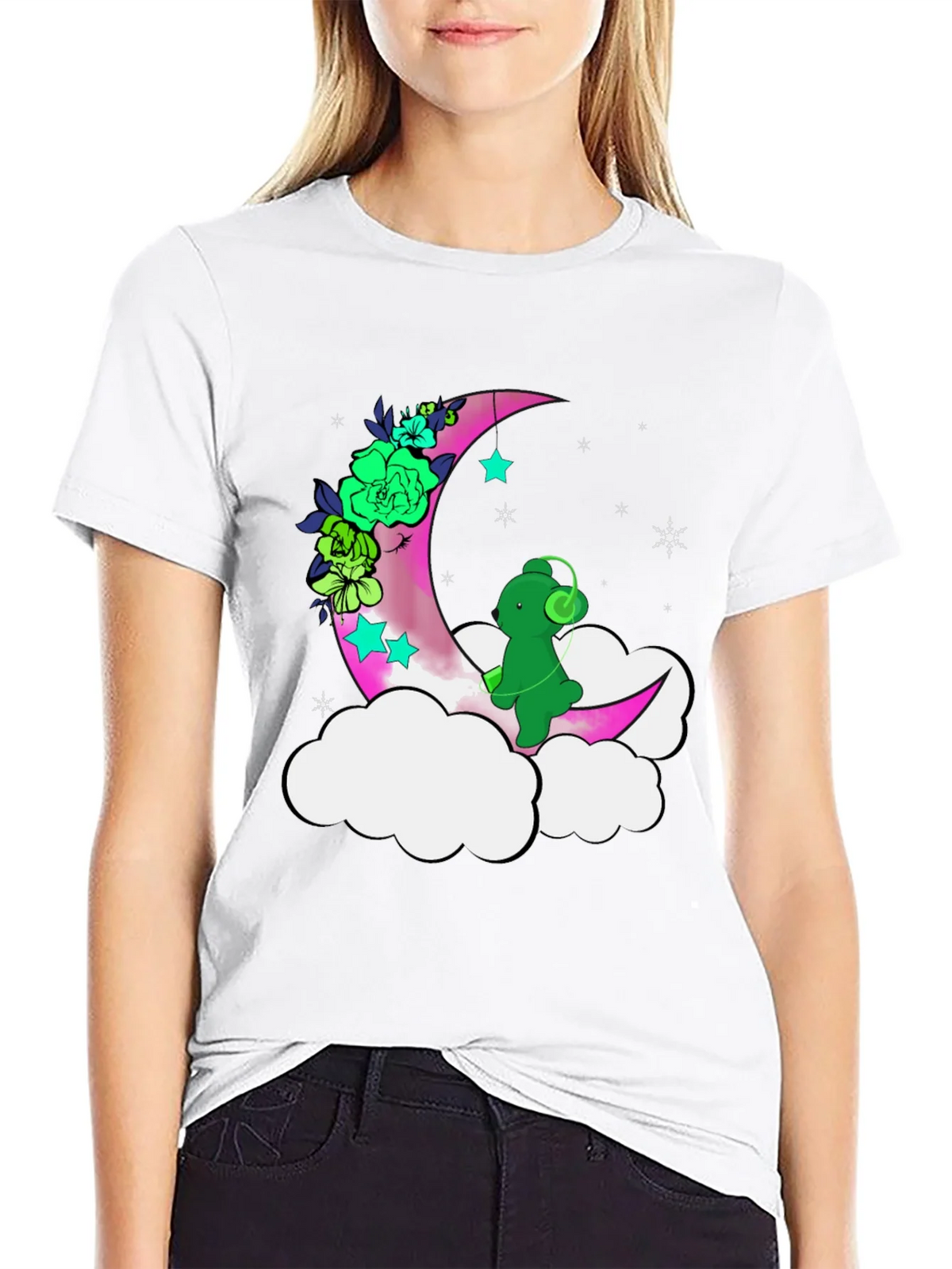 Cute Moon Bear T-Shirt - Black product image 8