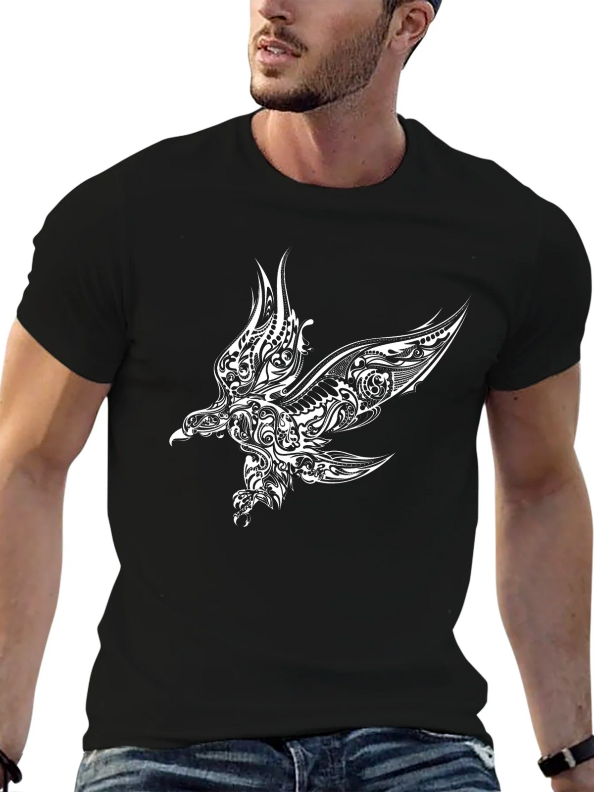 Black Eagle Print T-Shirt product image 6