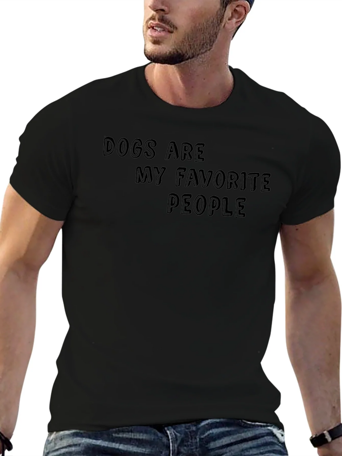 Dogs Are My Favorite People Black T-Shirt product image 6