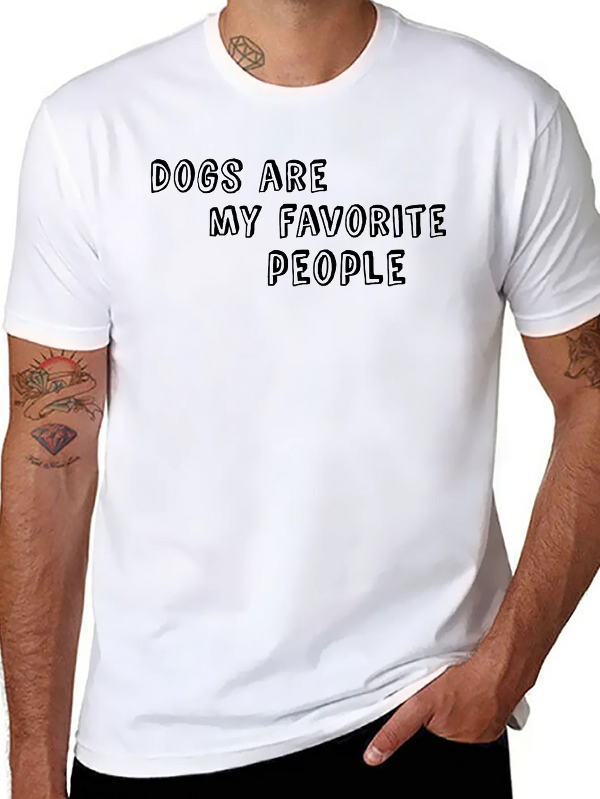 Dogs Are My Favorite People Black T-Shirt product image 7