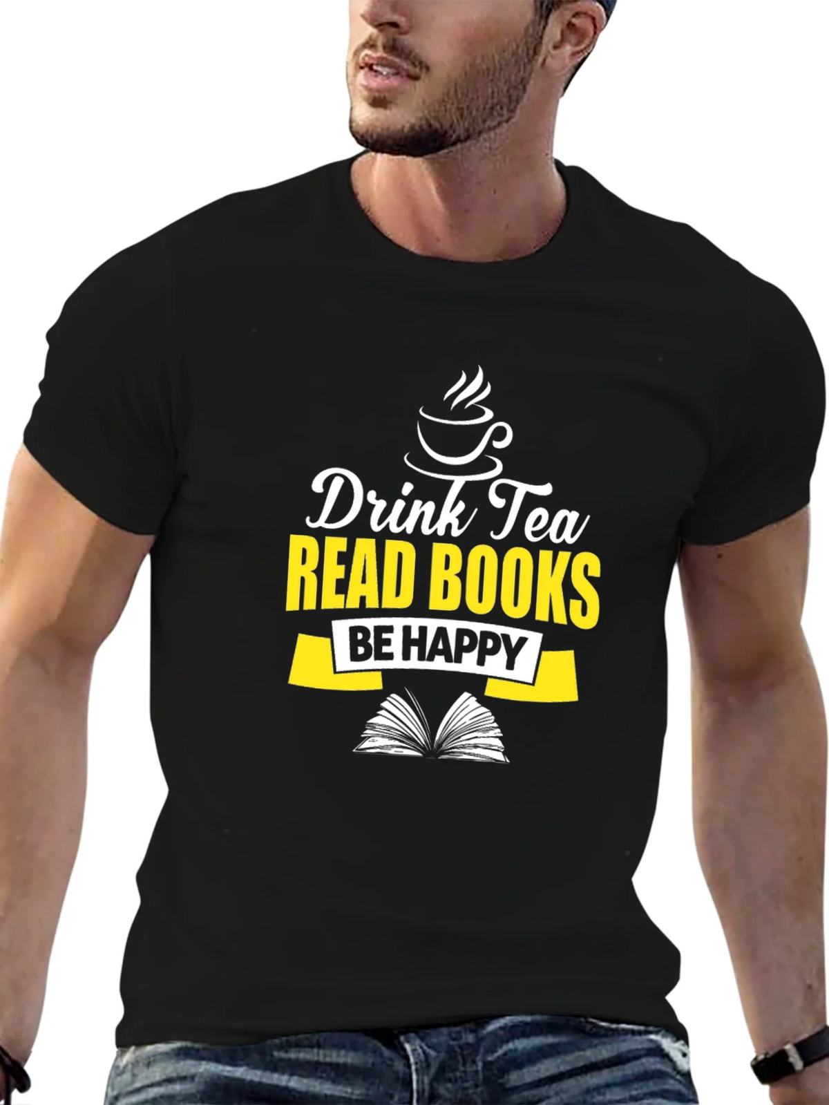 Drink Tea Read Books Graphic Tee product image 3