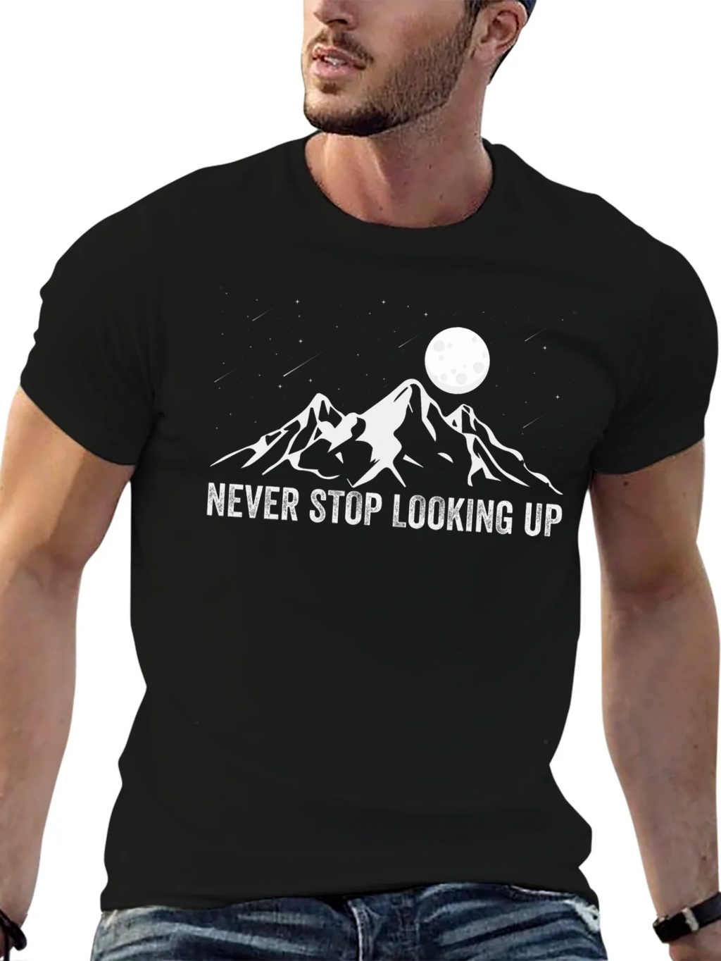 Never Stop Looking Up Black T-Shirt product image 6