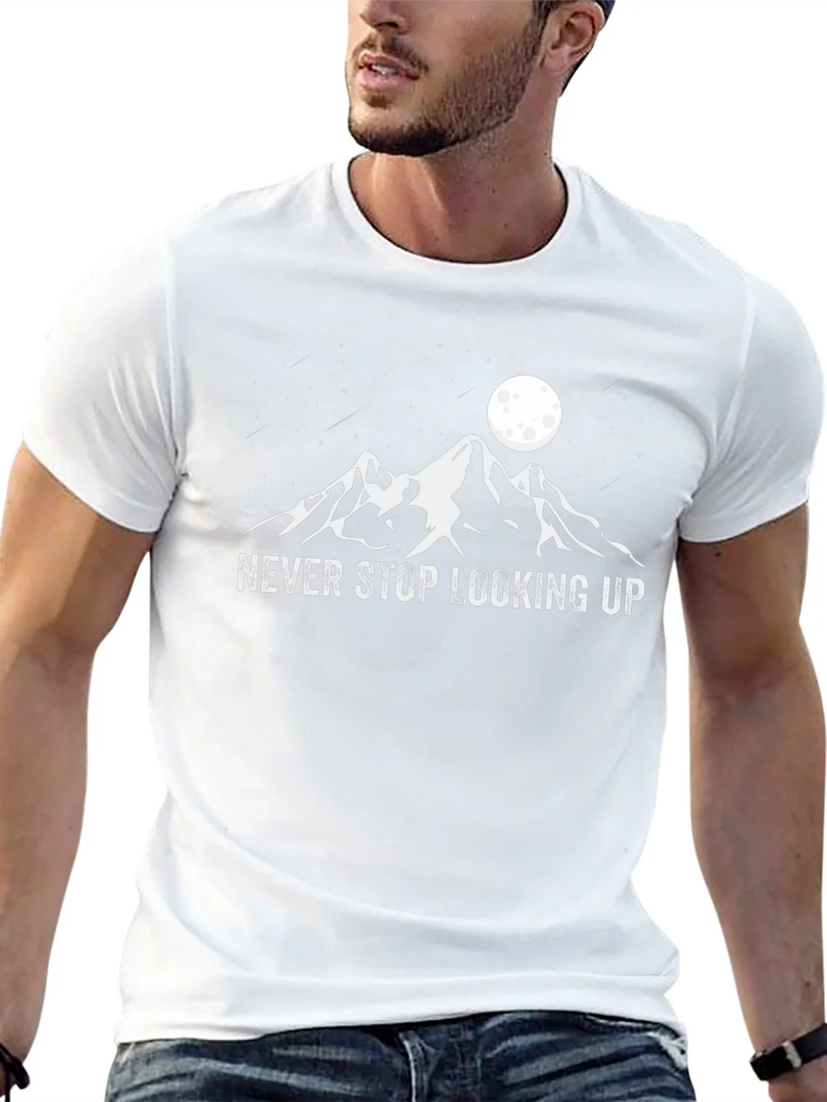 Never Stop Looking Up Black T-Shirt product image 12