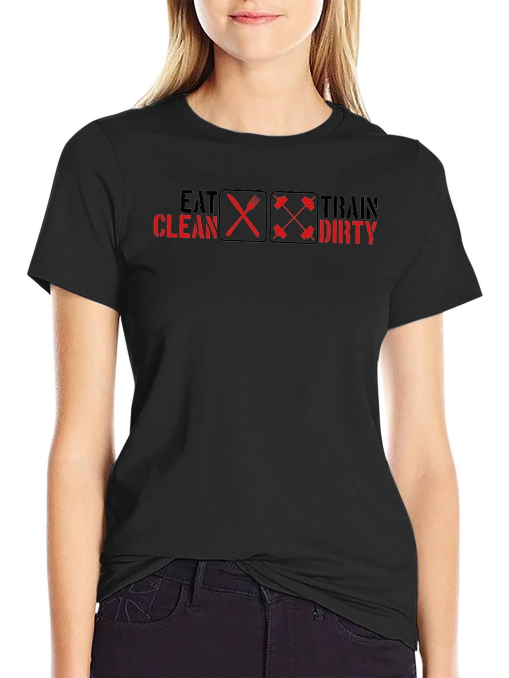 Eat Clean Train Dirty Graphic Tee - Fitness Motivation product image 2