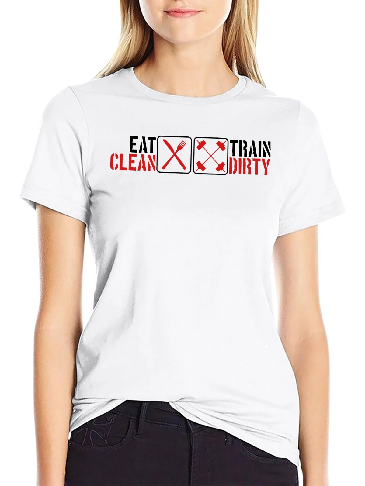 Eat Clean Train Dirty Graphic Tee - Fitness Motivation product image 8