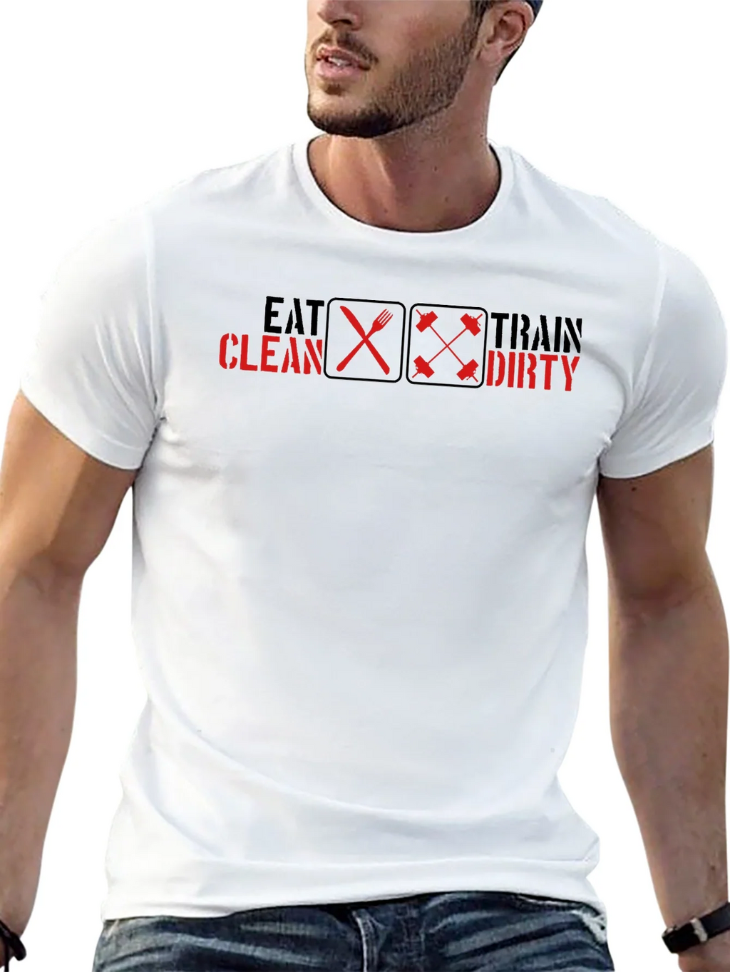 Eat Clean Train Dirty Graphic Tee - Fitness Motivation product image 12