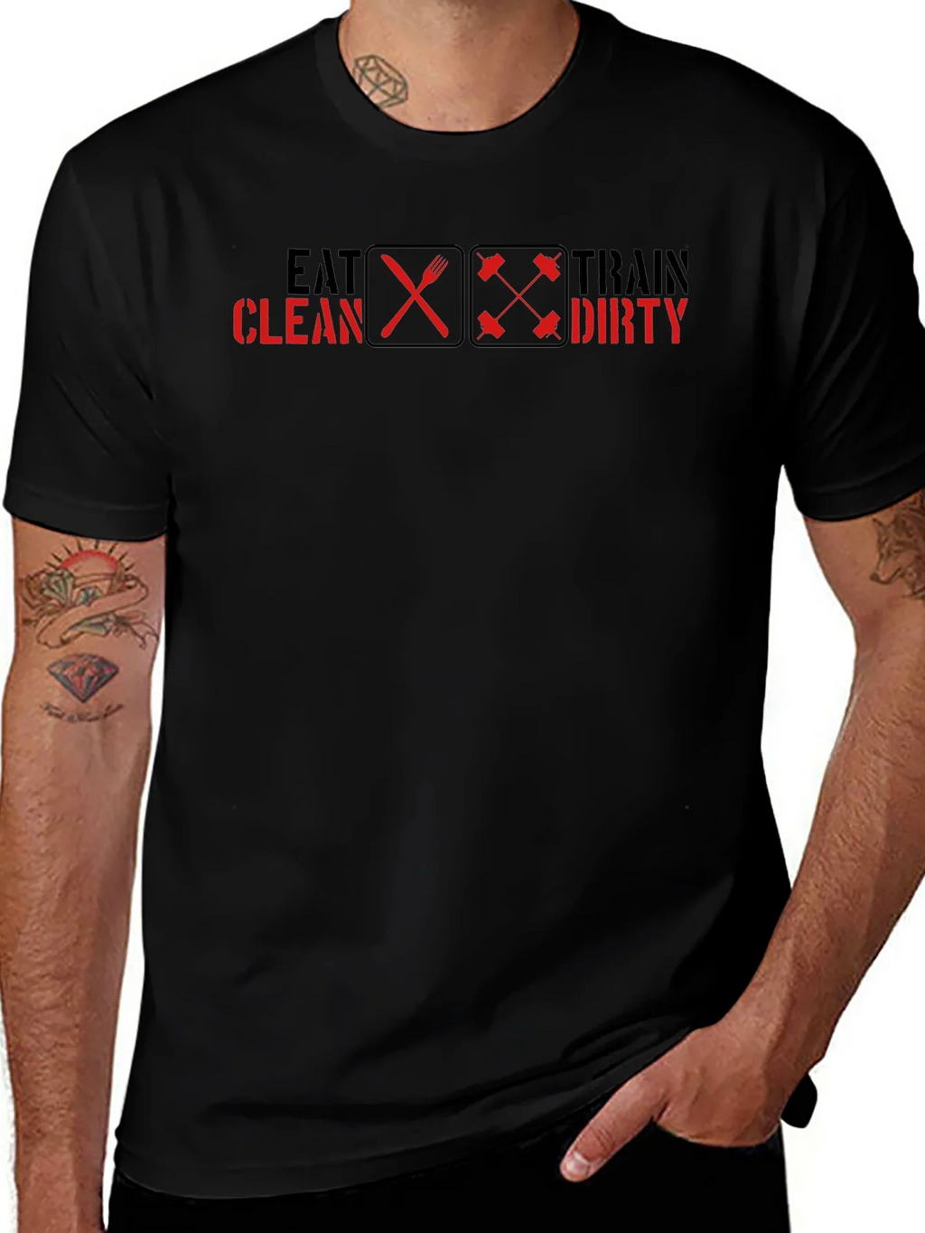 Eat Clean Train Dirty Graphic Tee - Fitness Motivation product image 1