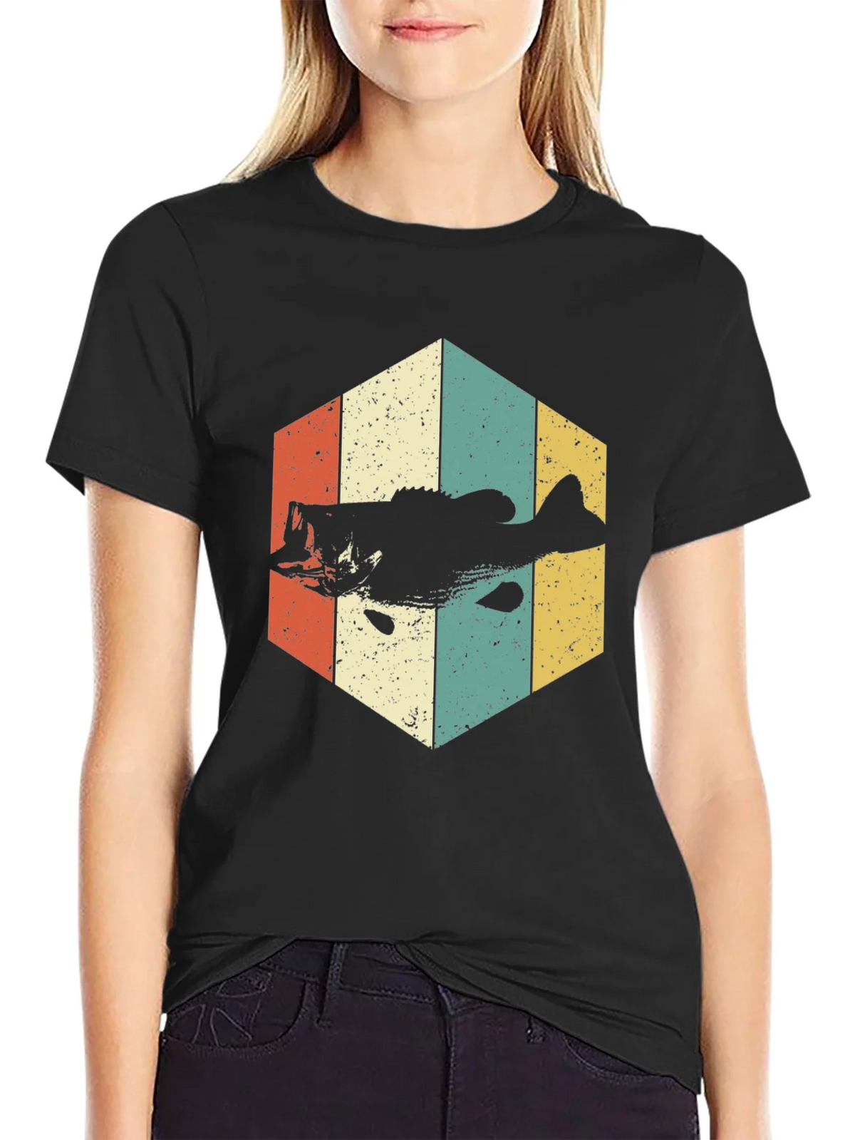 Retro Bass Fishing T-Shirt - Vintage Style Angler Tee product image 1