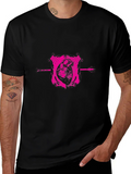Pink Heart Crest Graphic Black T-Shirt product image 1
