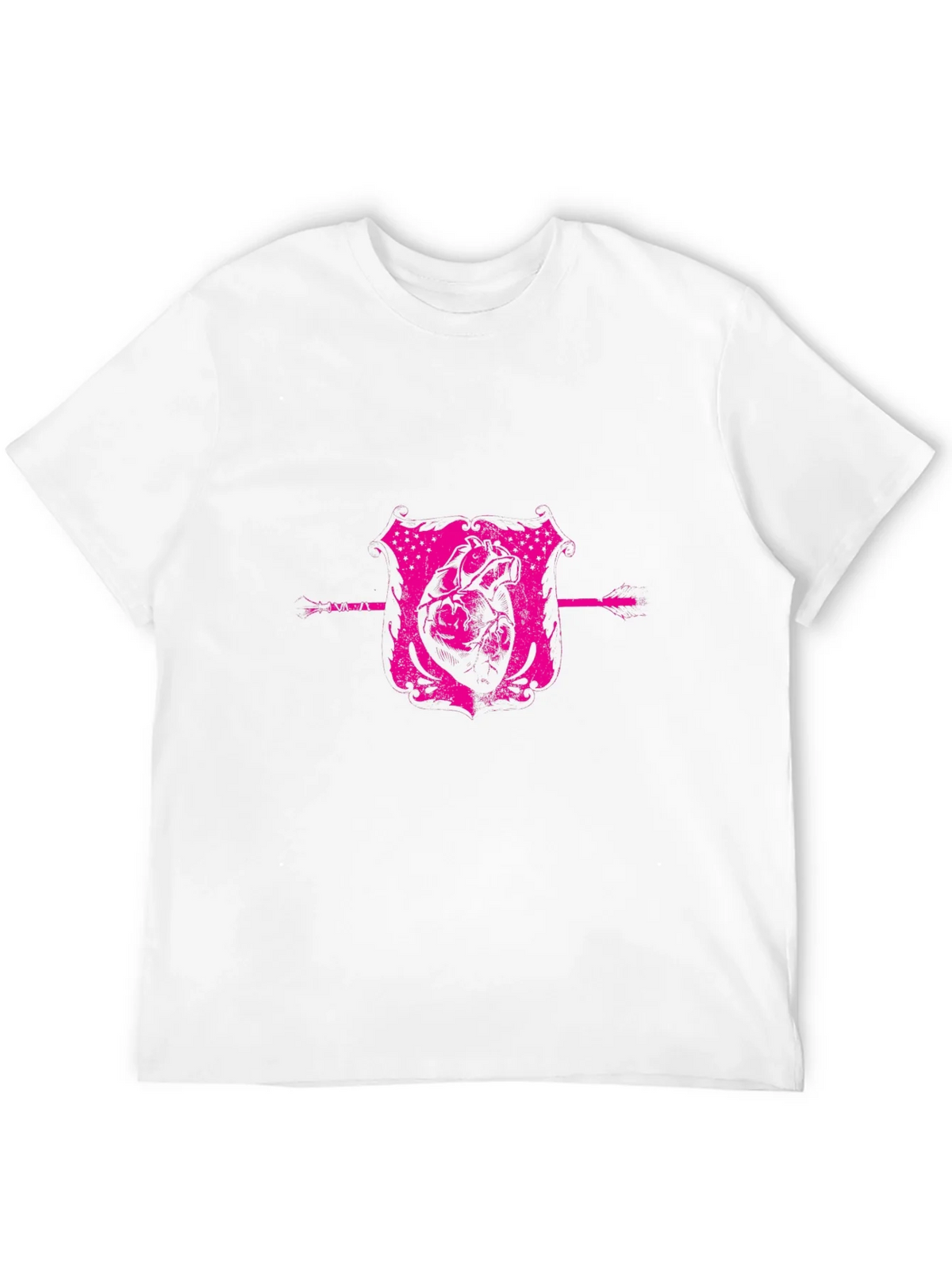 Pink Heart Crest Graphic Black T-Shirt product image 11