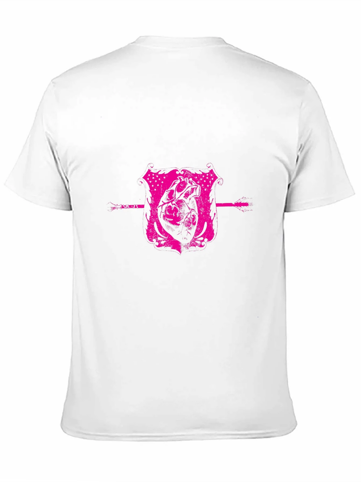 Pink Heart Crest Graphic Black T-Shirt product image 10