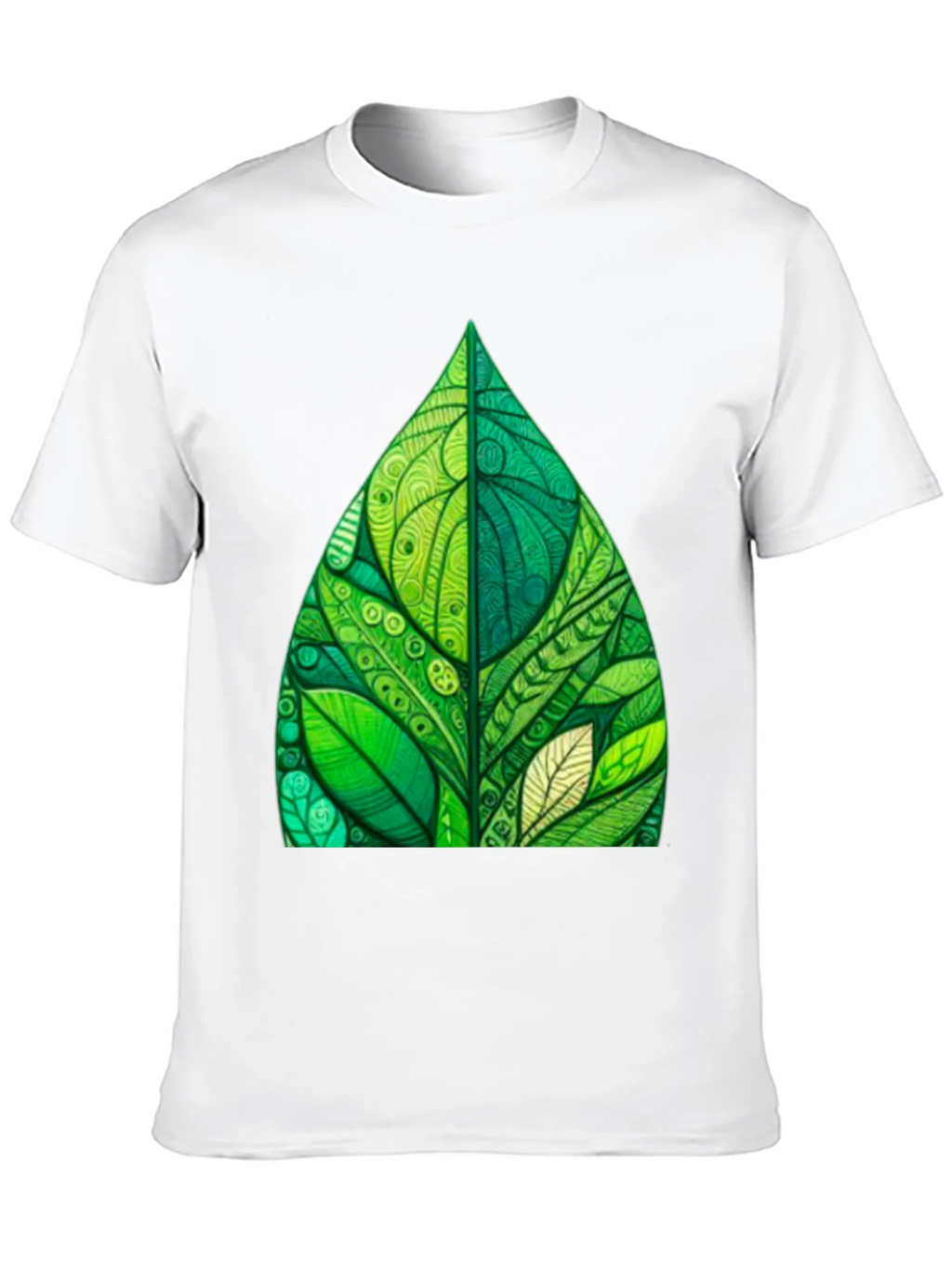 Green Leaf Art Black T-Shirt product image 9