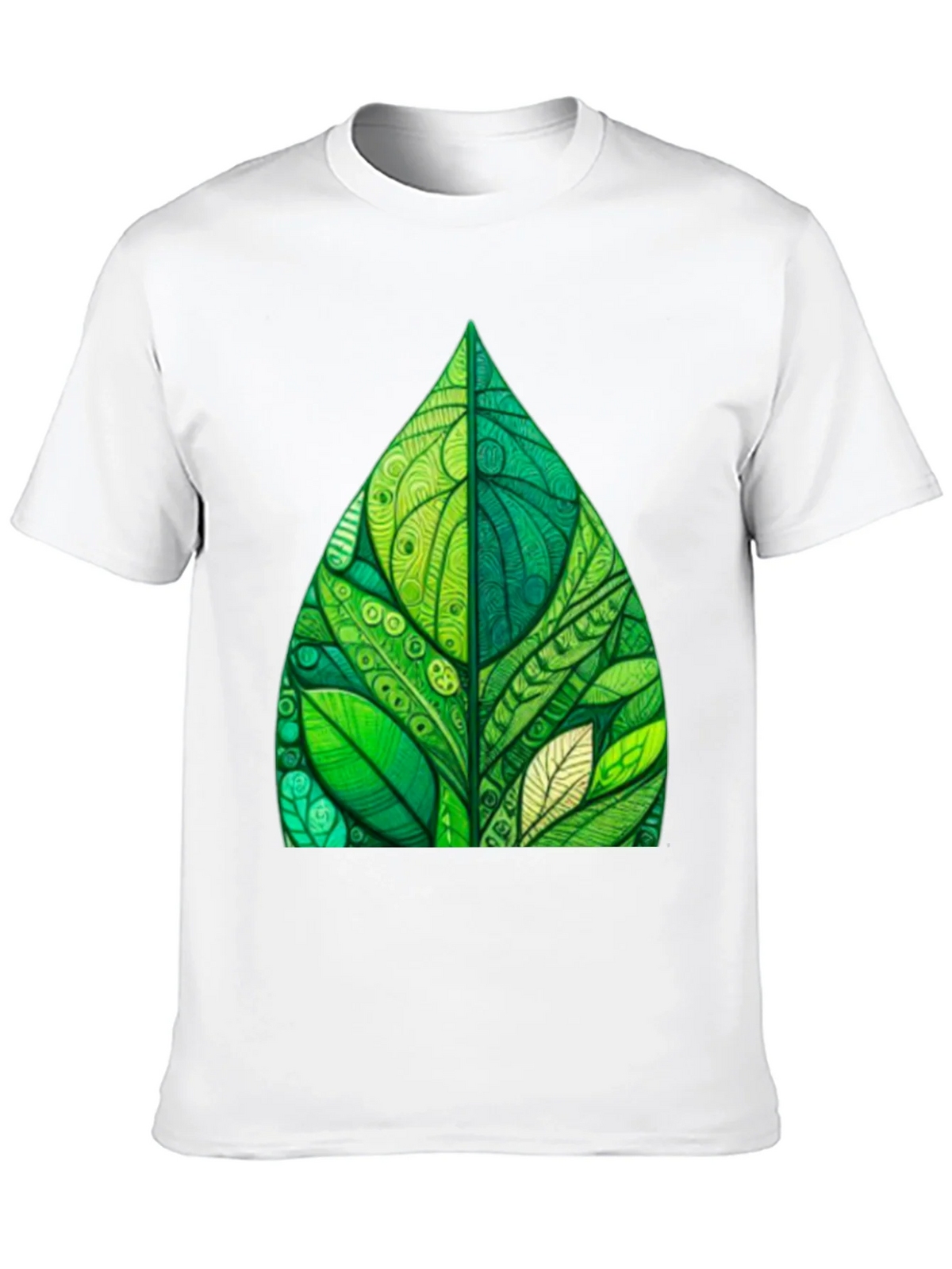 Green Leaf Art Black T-Shirt product image 9