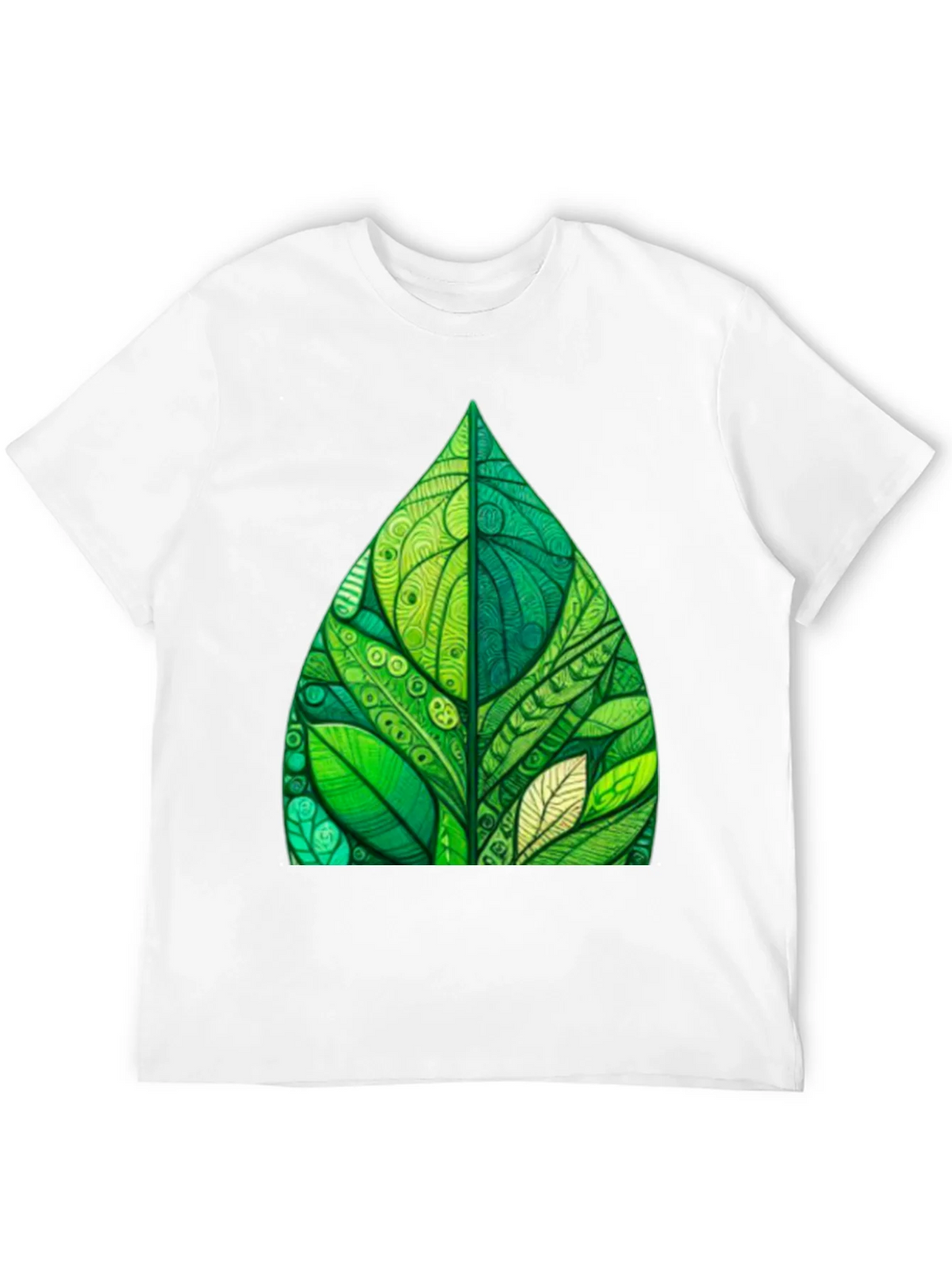 Green Leaf Art Black T-Shirt product image 11