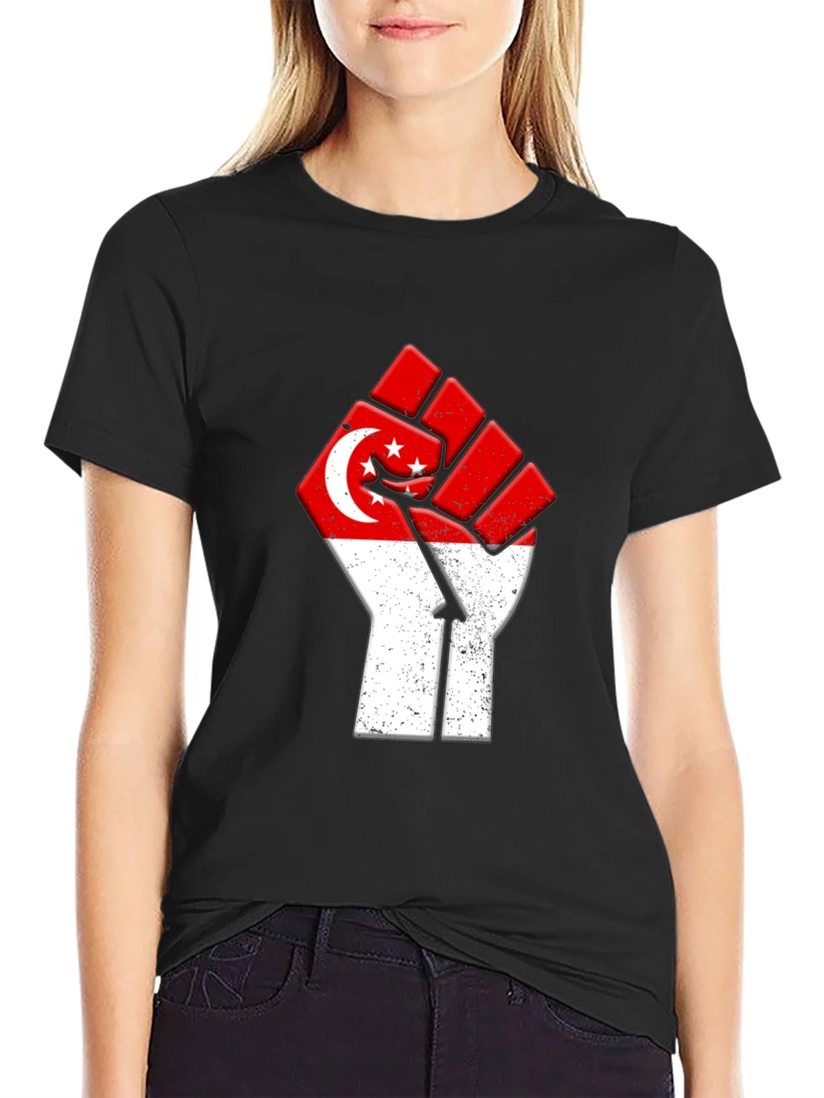 Singapore Flag Fist T-Shirt product image 2
