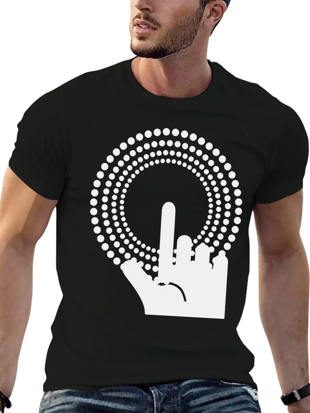 Middle Finger Hand Graphic Black T-Shirt product image 6