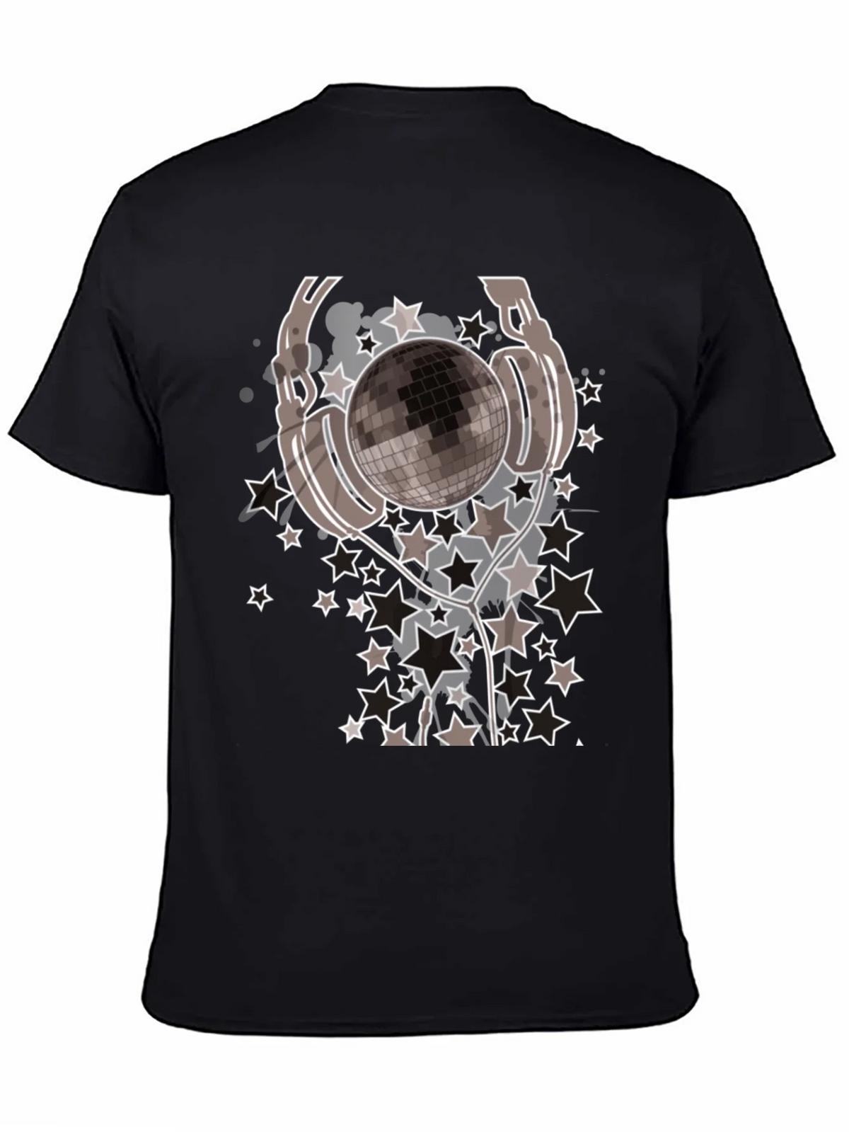 Disco Ball Headphones Graphic Tee - Mens Black T-Shirt product image 4