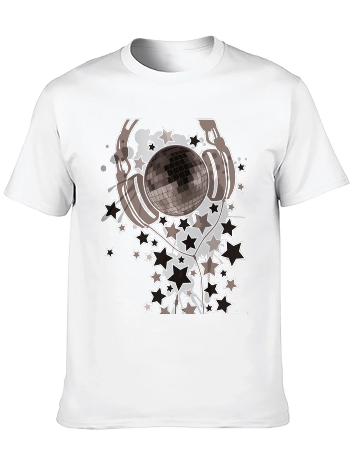 Disco Ball Headphones Graphic Tee - Mens Black T-Shirt product image 9