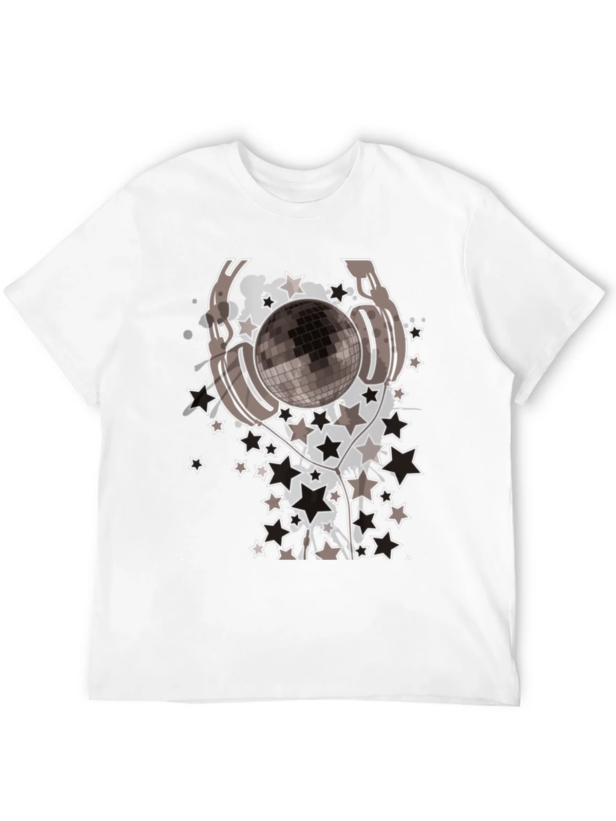 Disco Ball Headphones Graphic Tee - Mens Black T-Shirt product image 11