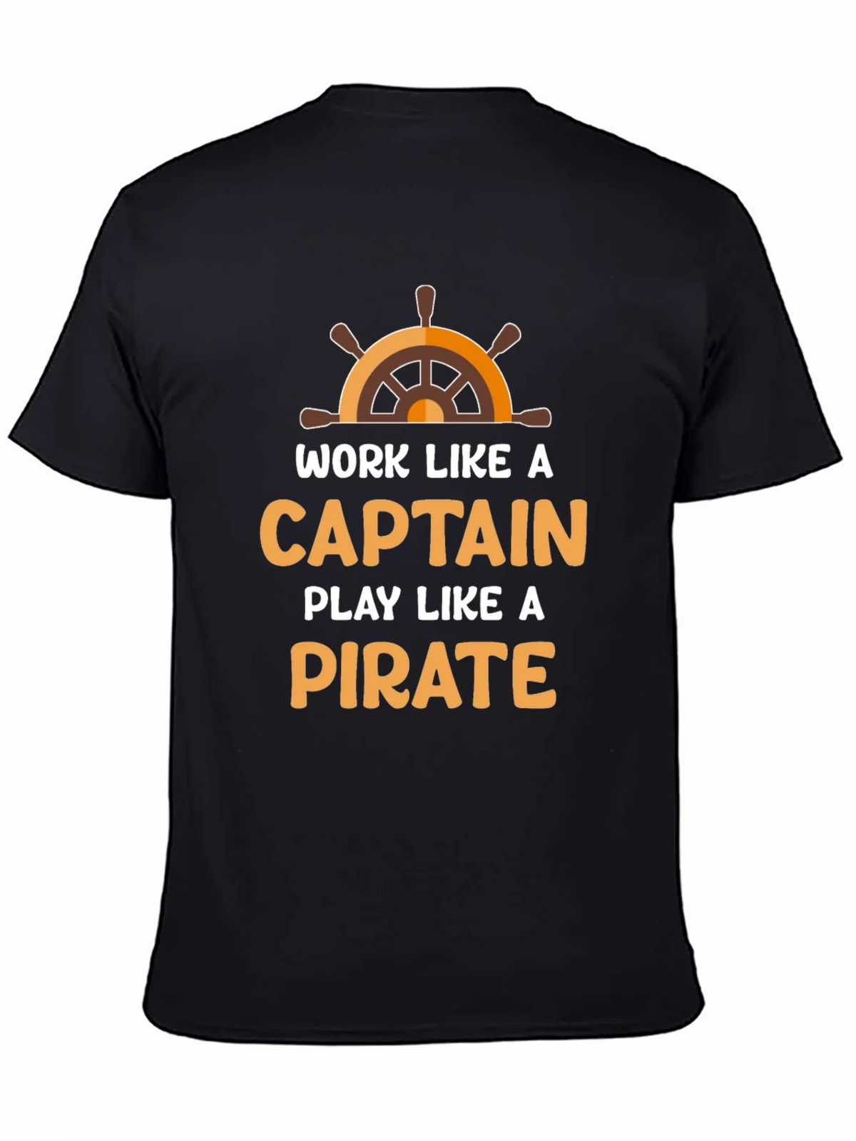 Work Like a Captain Play a Pirate Black T-Shirt product image 4