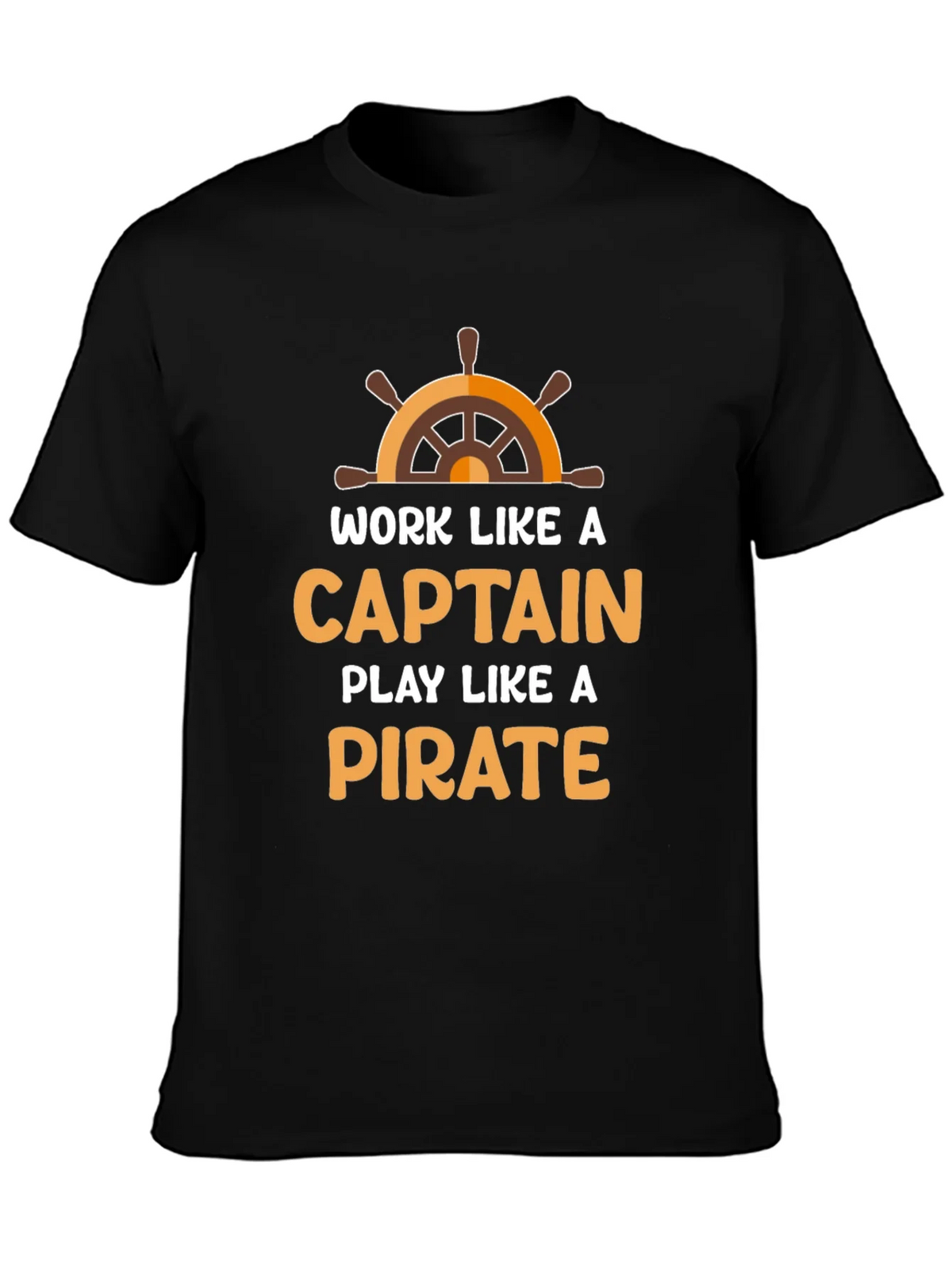 Work Like a Captain Play a Pirate Black T-Shirt product image 3