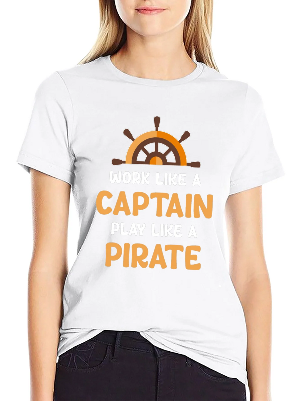Work Like a Captain Play a Pirate Black T-Shirt product image 8