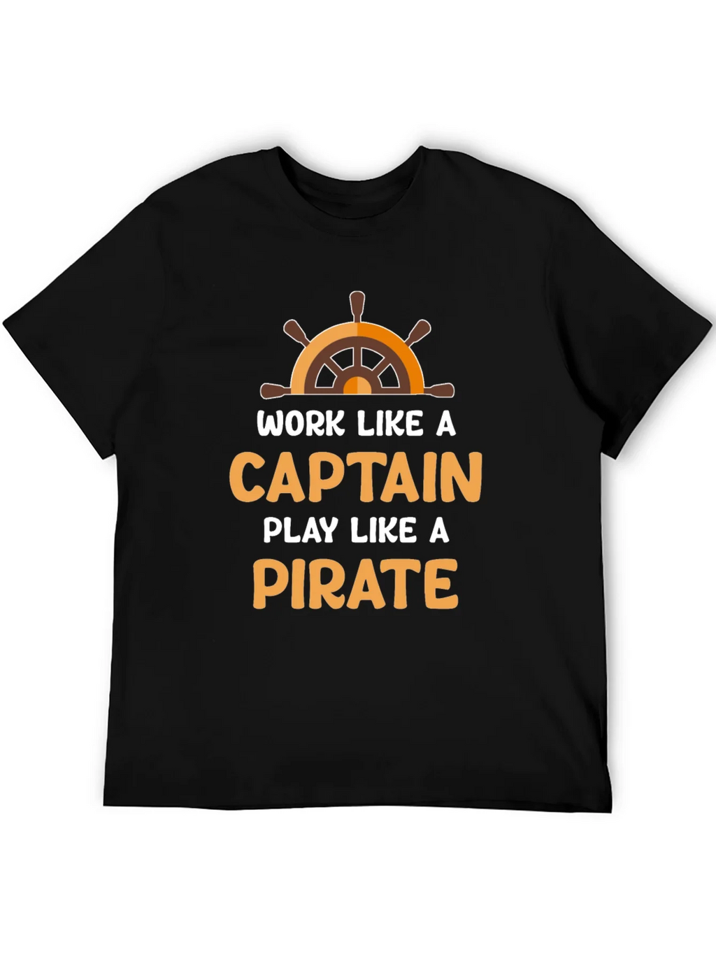 Work Like a Captain Play a Pirate Black T-Shirt product image 5