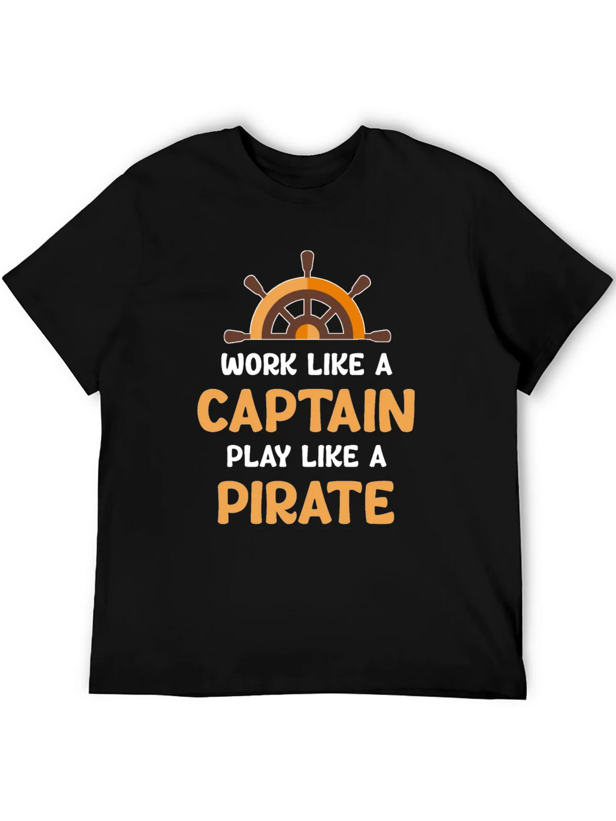 Work Like a Captain Play a Pirate Black T-Shirt product image 5