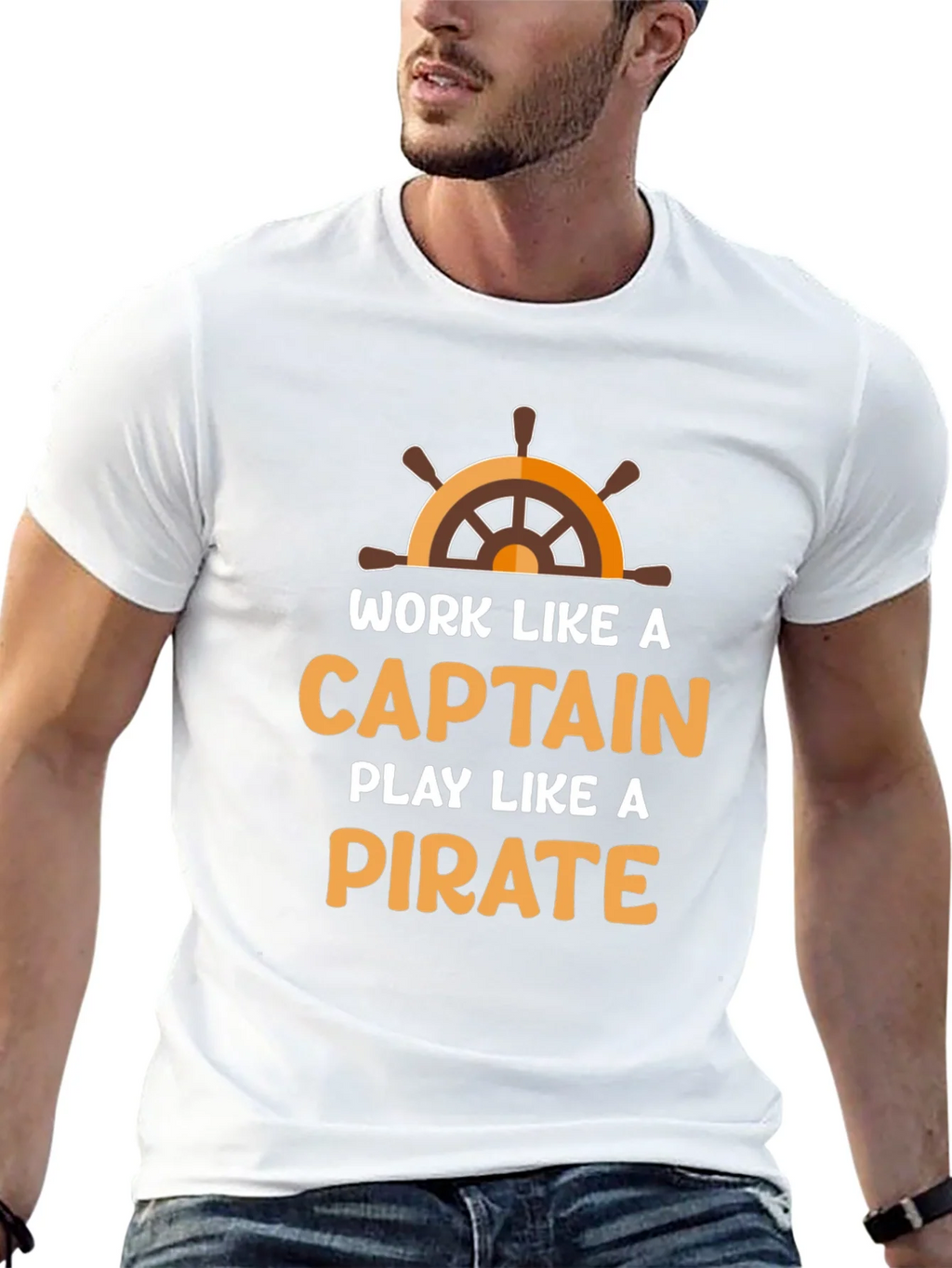 Work Like a Captain Play a Pirate Black T-Shirt product image 12