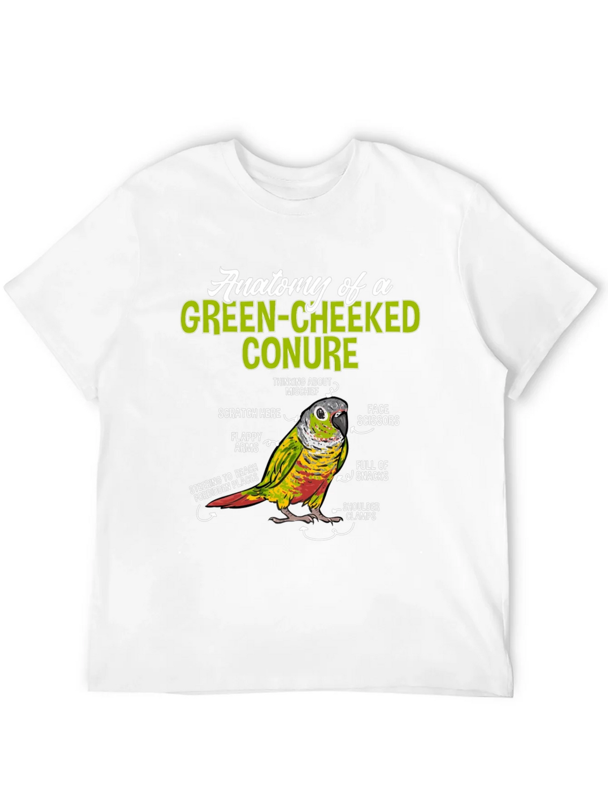 Green-Cheeked Conure Anatomy T-Shirt product image 11