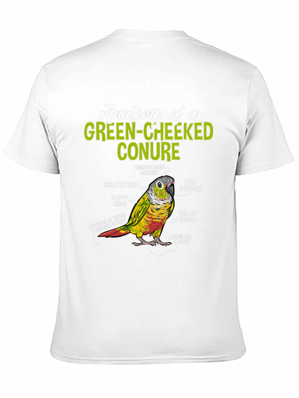 Green-Cheeked Conure Anatomy T-Shirt product image 10