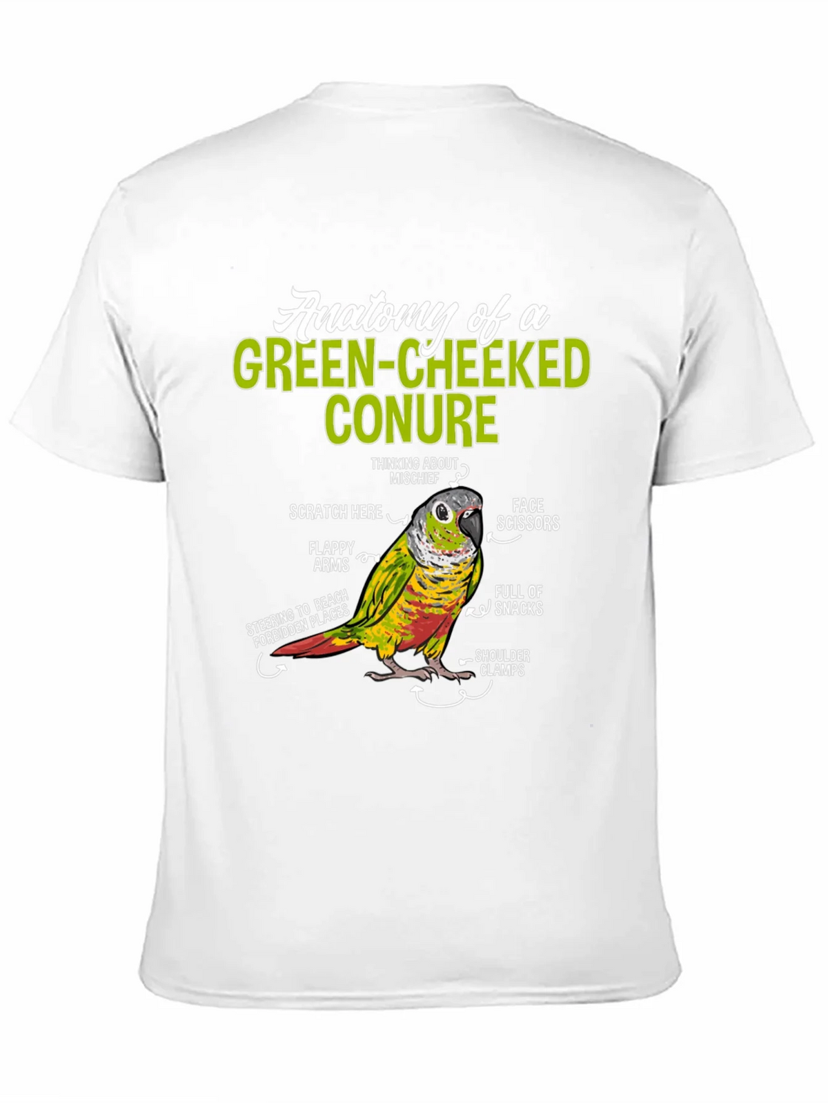 Green-Cheeked Conure Anatomy T-Shirt product image 10