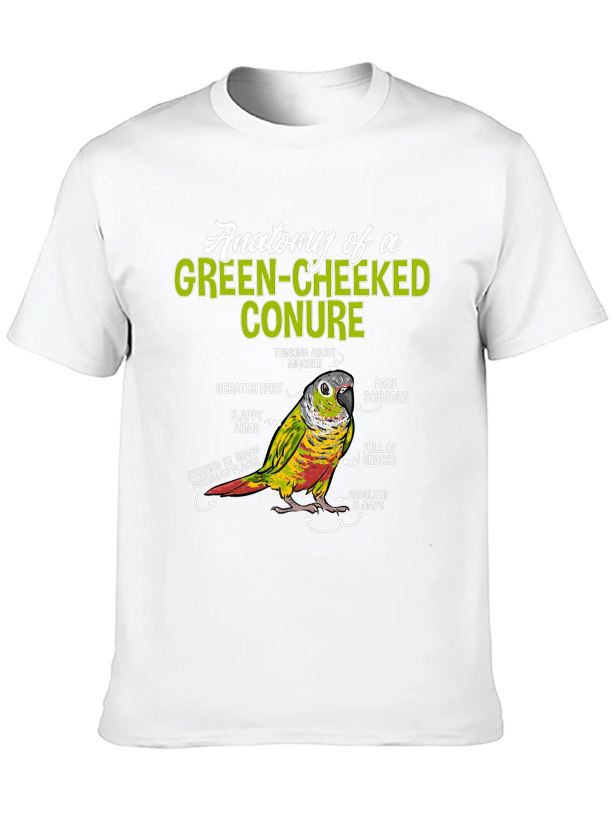 Green-Cheeked Conure Anatomy T-Shirt product image 9