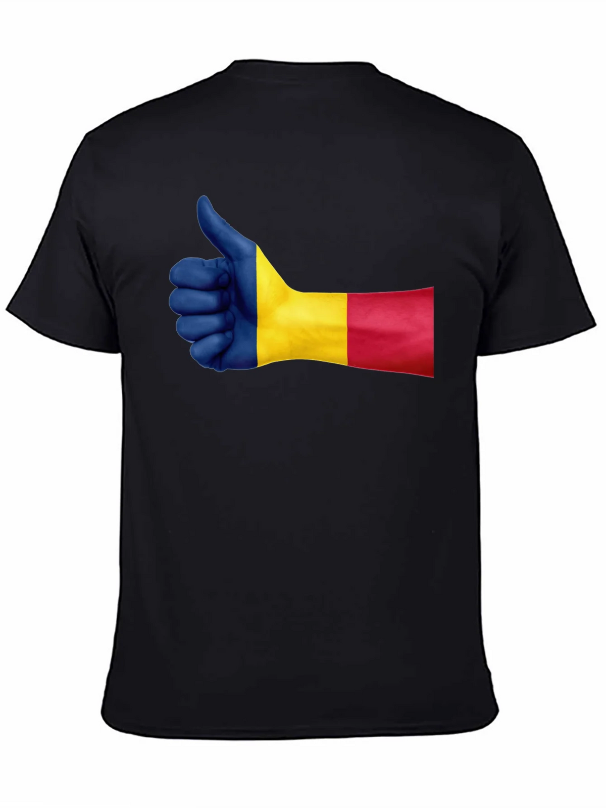 Romania Flag Thumbs Up Graphic Tee - Black product image 4