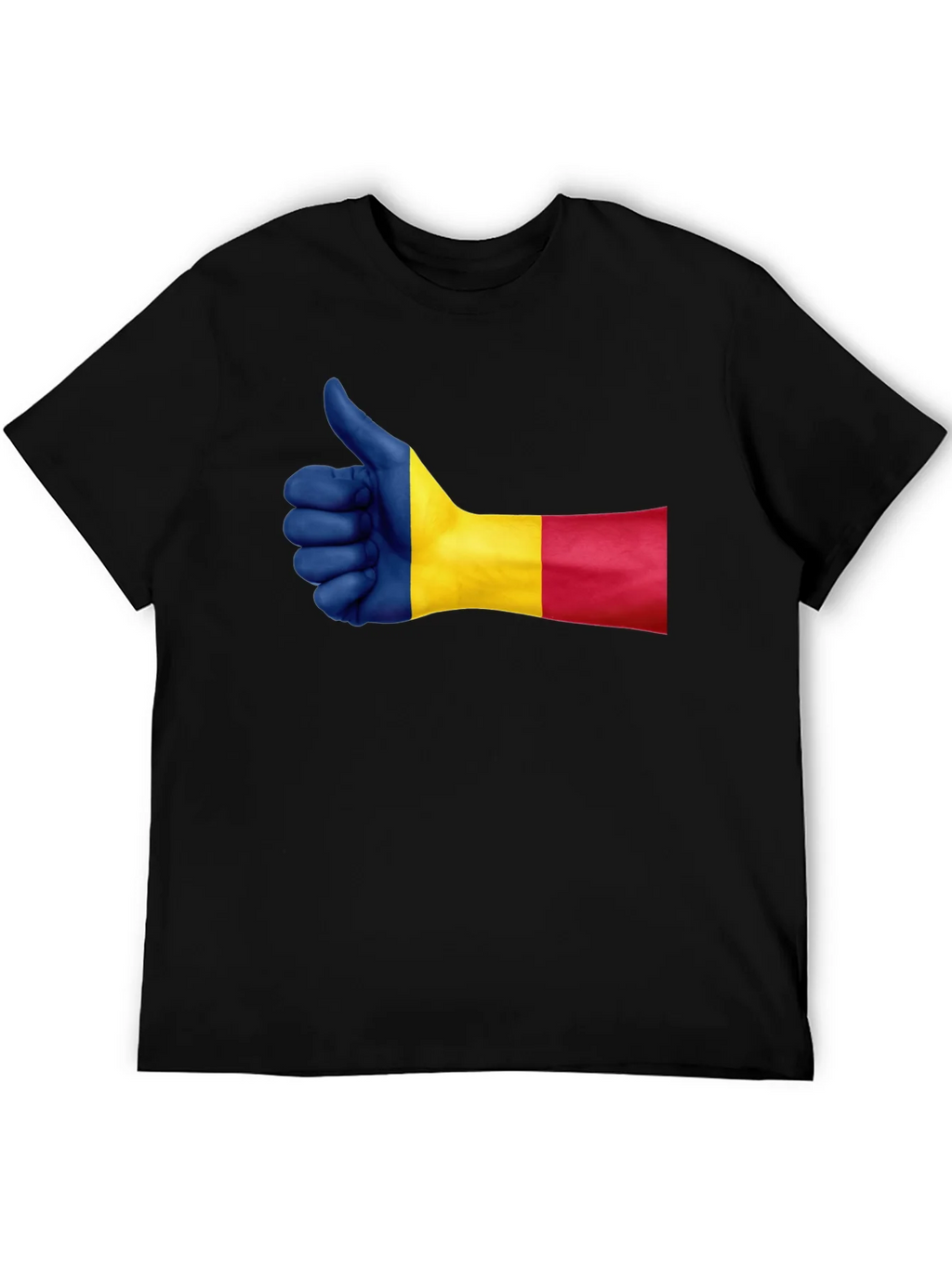 Romania Flag Thumbs Up Graphic Tee - Black product image 5