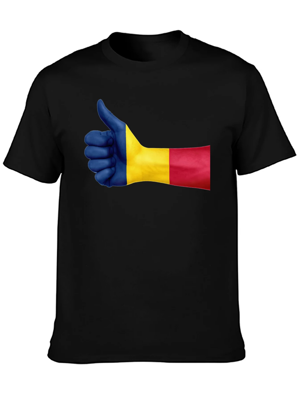 Romania Flag Thumbs Up Graphic Tee - Black product image 3