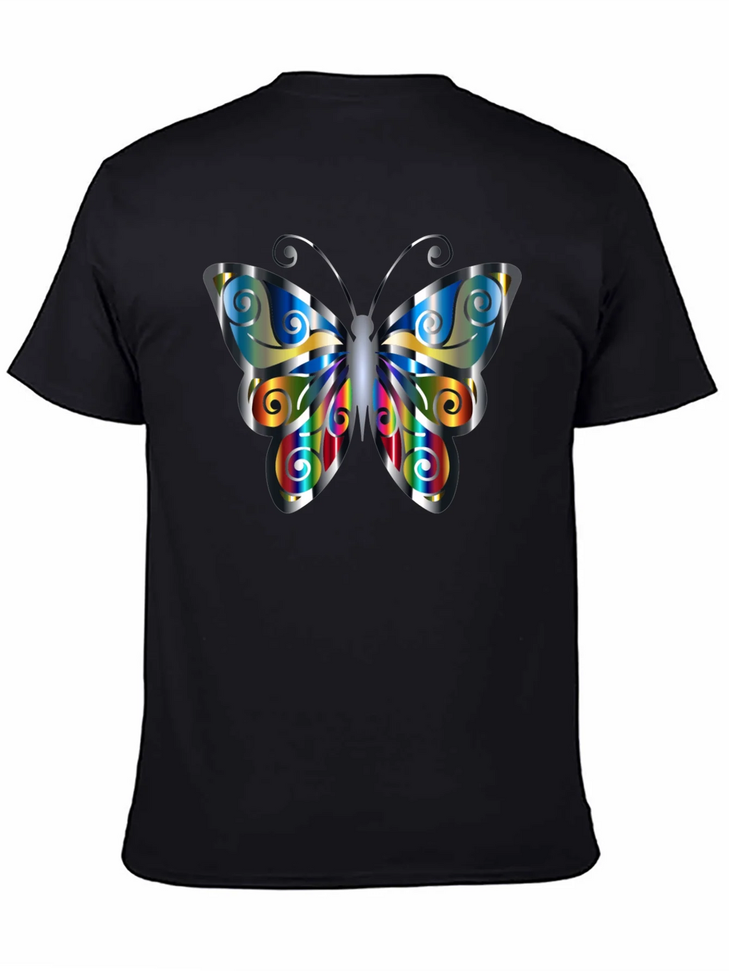 Butterfly Graphic Print Mens Black T-Shirt product image 4
