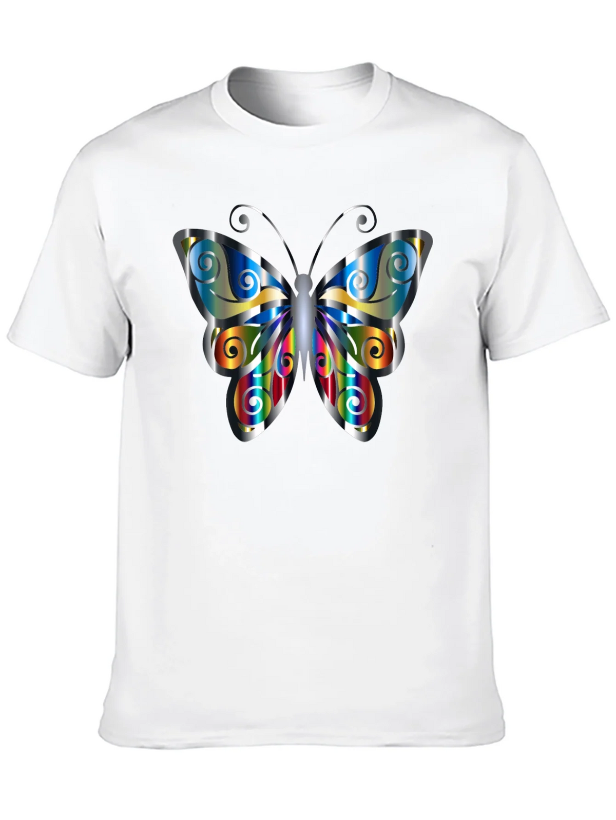 Butterfly Graphic Print Mens Black T-Shirt product image 9