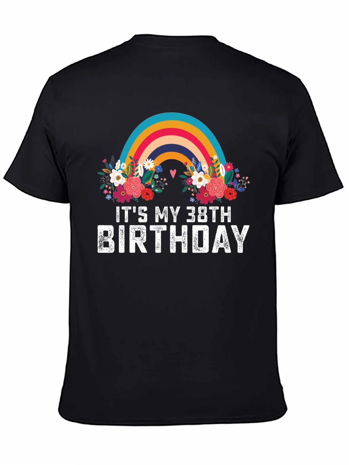 38th Birthday Rainbow Floral T-Shirt product image 4