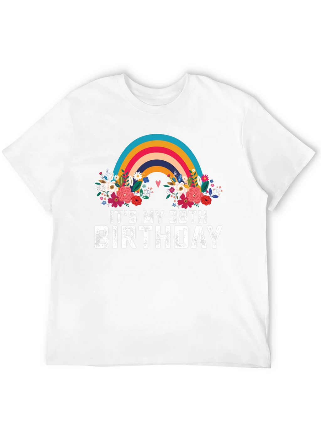 38th Birthday Rainbow Floral T-Shirt product image 11